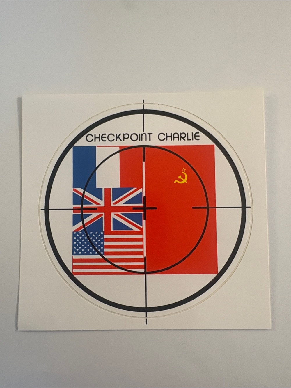 Checkpoint Charlie Retro Wall Decal in Red, Blue, White